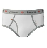 Luxury Fine Rib Support Brief, white with grey trim