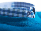 Mens Casual Long Sleeve Peach Finish Check Plaid Shirt,  Blue Check