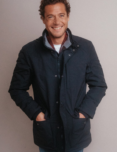 Men's padded car coat, black, by Vedoneire of Ireland