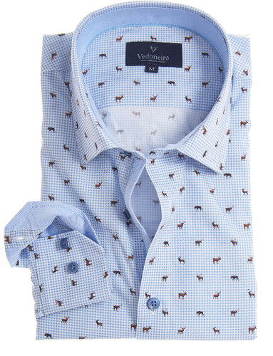 Elegant stag print shirt, by Vedoneire of Ireland