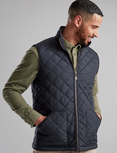 men's fleece lined diamond quilt gilet by Vedoneire of Ireland