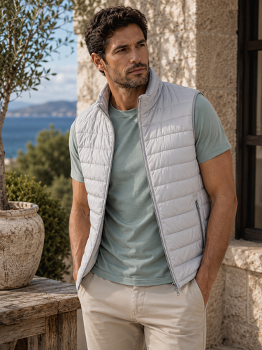 Men's Padded Hybrid Gilet (4717) Grey