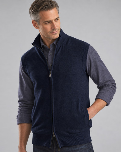 Men's Full Zip Merino Two Sided Pockets (4513) Navy