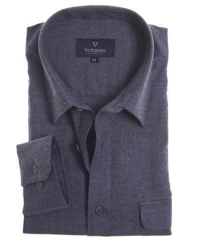 Men's Heritage Shirt Soft Flannel Brush Pocket (2391) Steel