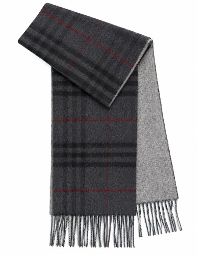 Plaid Plain Scarf (3114) Charcoal Grey