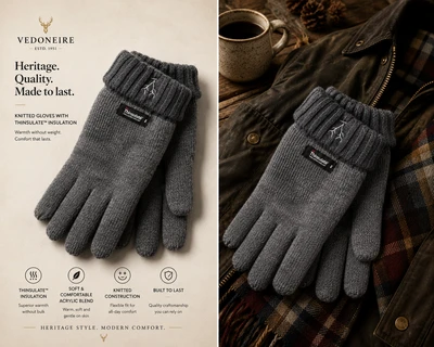 Men's Thinsulate Gloves (3120) Grey Charcoal