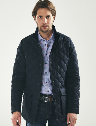 Diamond Quilt Jacket (Navy) by Vedoneire of Ireland
