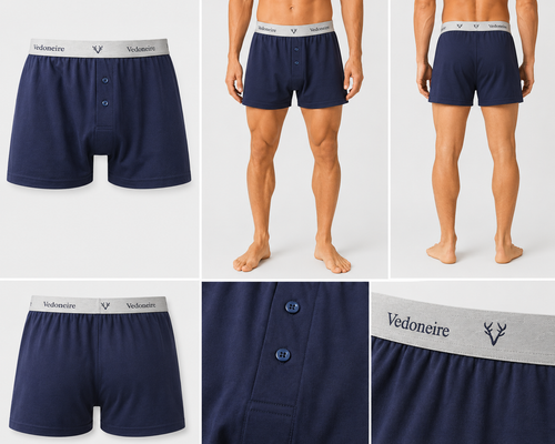 Men's Loose fit Jersey Boxer Shorts x 2 (2247) Navy and Charcoal