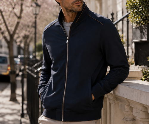 Men's Casual Full Zip Sweatshirt (4809) Navy