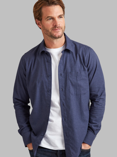 Warm winter shirt in fine 100% cotton with a light brush