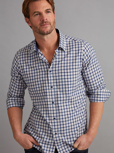 Warm winter shirt in fine 100% cotton with a light brush