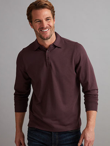 Luxury soft three button knit shirt in acai colour, by Vedoneire of Ireland
