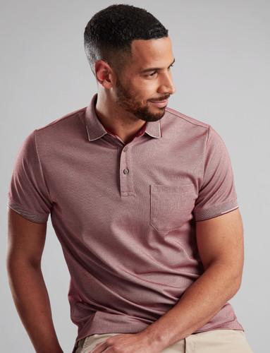Men's soft finish polo with chest pocket, amber terrain,  by Vedoneire of Ireland