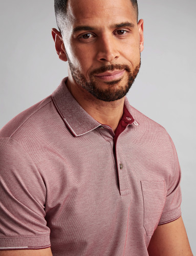 Men's two tone polo with chest pocket by Vedoneire of Ireland