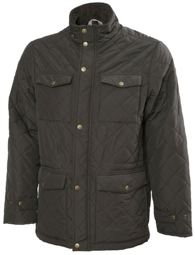 Mens Quilted Jacket (3038) in green. Designed for layering of clothing underneath, so a boxy fit to accommodate this.