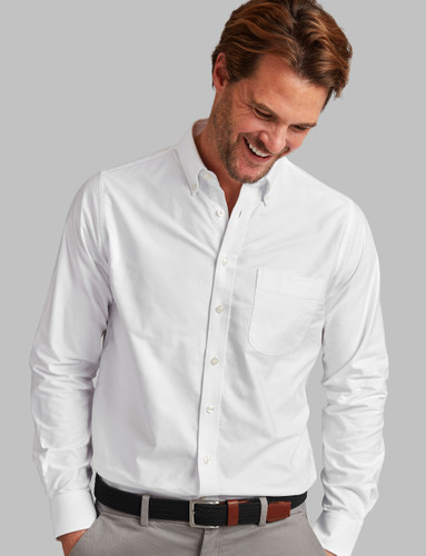 luxury white oxford shirt, by Vedoneire of Ireland