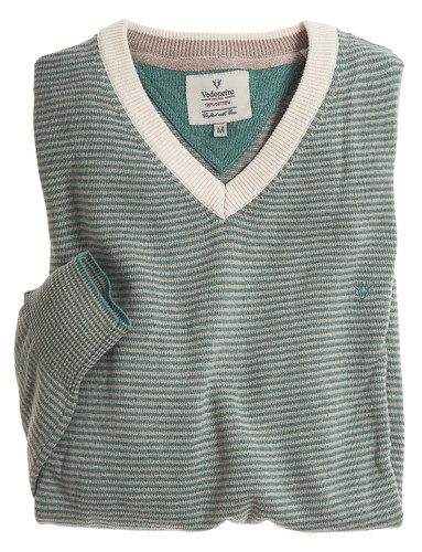 Men's beach stripe knit in 100% cotton by Vedoneire of Irleand