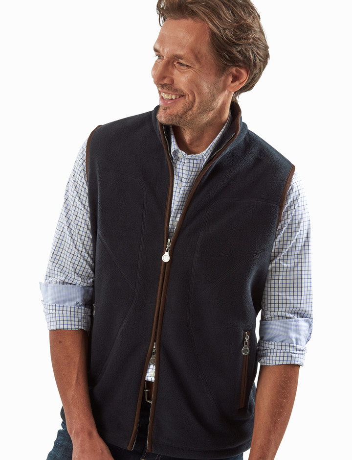 Equine style fleece gilet with suede trim by Vedoneire of Ireland