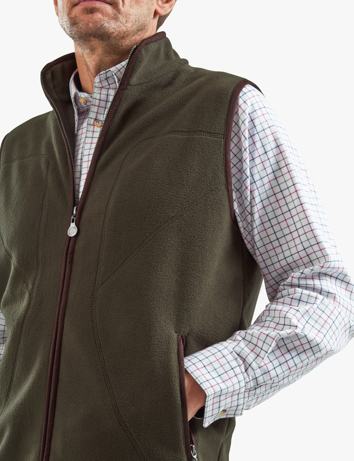 Equine style fleece gilet, olive, by Vedoneire of Ireland