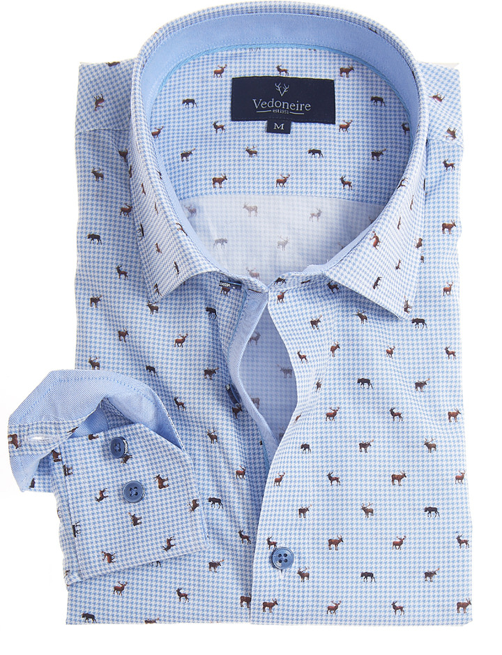 Elegant stag print shirt, by Vedoneire of Ireland