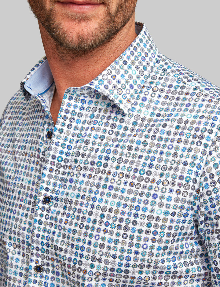 luxury fine cotton men's digital print shirt, 100% cotton
