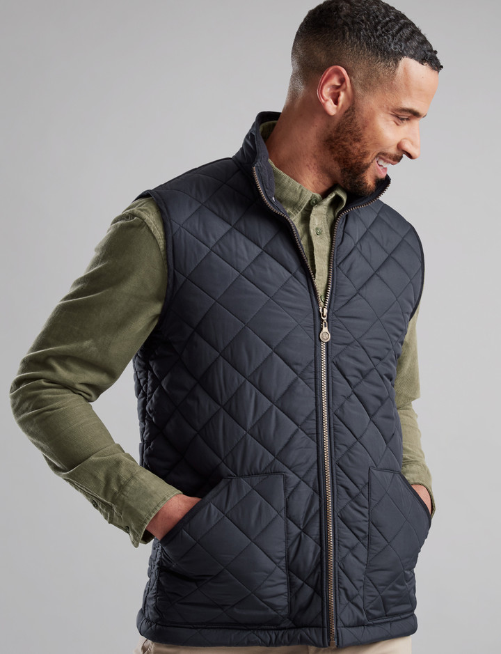 men's fleece lined diamond quilt gilet by Vedoneire of Ireland