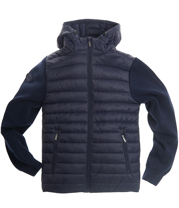 New season padded jacket with durable knitted sleeves and hood