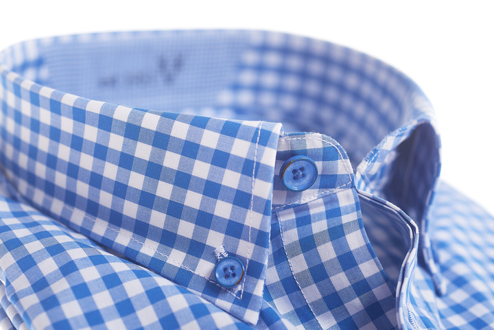 discover new season gingham shirts for men, classic royal blue  colour, by Vedoniere of Ireland