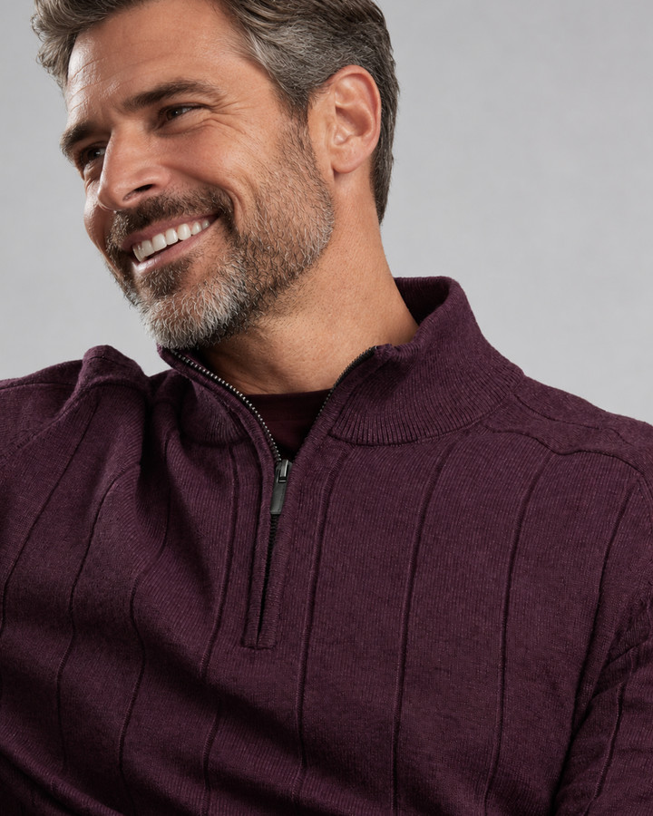 Men's Half Zip Jumper Needle Out (4915) Cherry Lacquer
