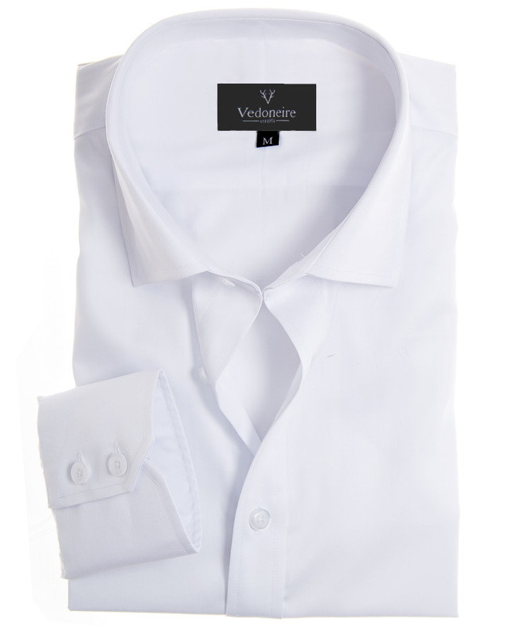 Men's Formal Shirt luxury 100% Fine Cotton LS (2399) White