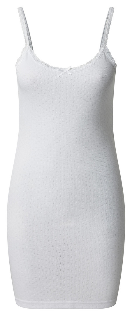 Ladies Long Brushed Thermal Dress Vest  in White