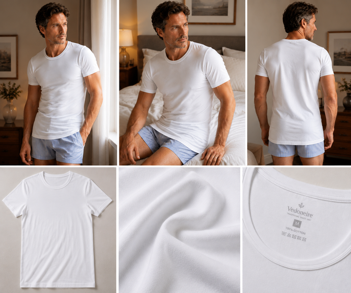 2 pack Men's Classic T, 100% Cotton (2217 White)