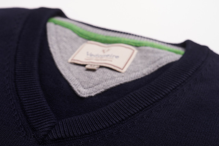 Men's Cotton V-Neck Sleeveless Jumper (4330) Navy