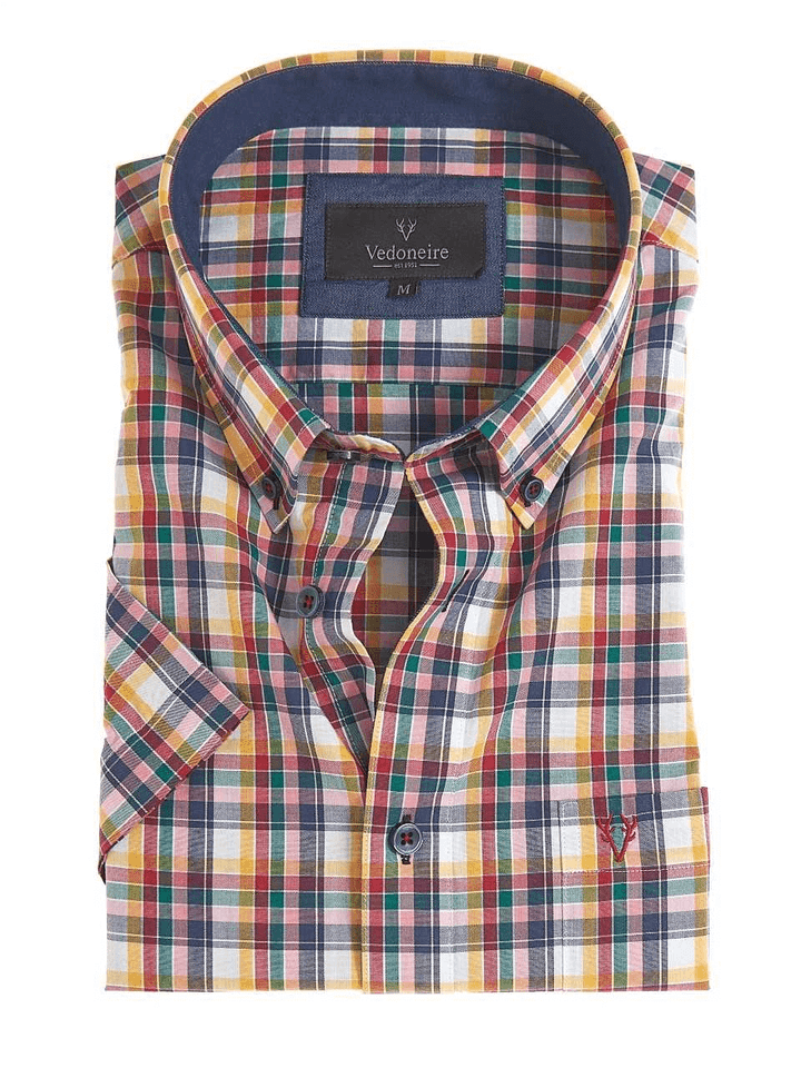 Men's Soft Wash Cotton Short Sleeve Check Shirt (2279 Gobat)