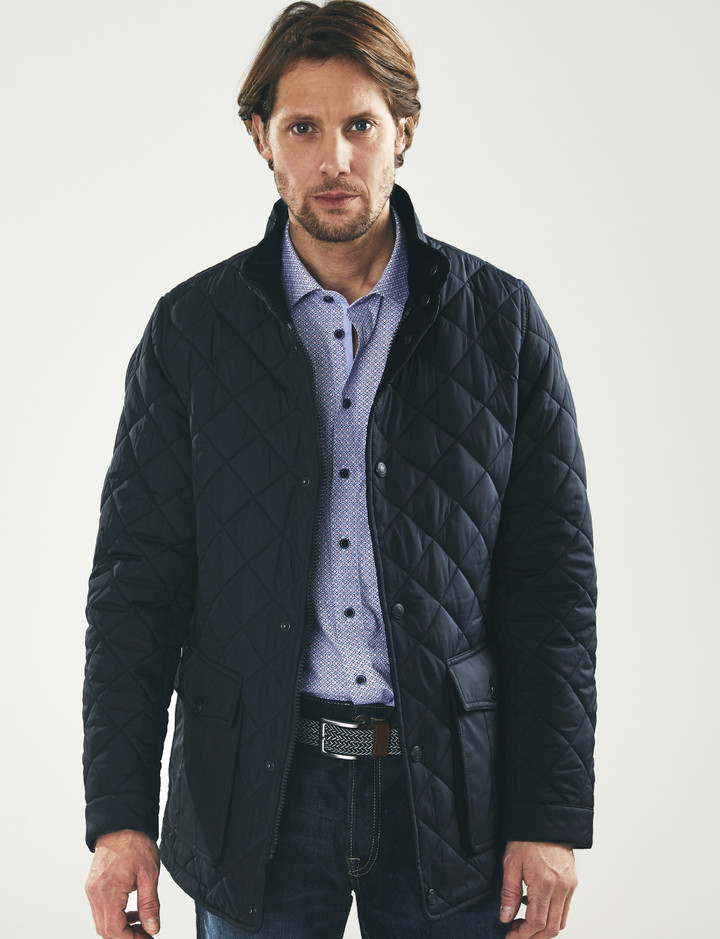 Diamond Quilt Jacket (Navy) by Vedoneire of Ireland