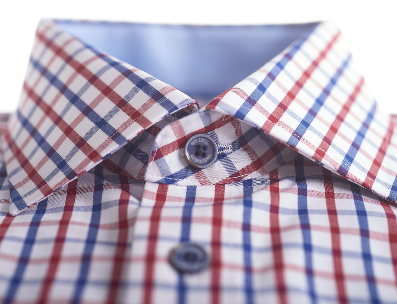 Men's Easy Care red check shirt by Vedoneire of Ireland