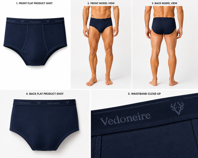 Men's Cotton Executive Briefs Navy