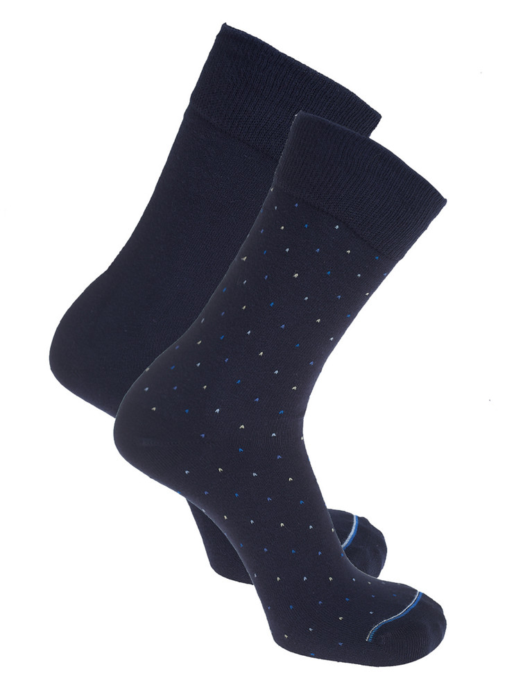 2 pack men's cotton sock, dot design and Navy by  Vedoneire of Ireland