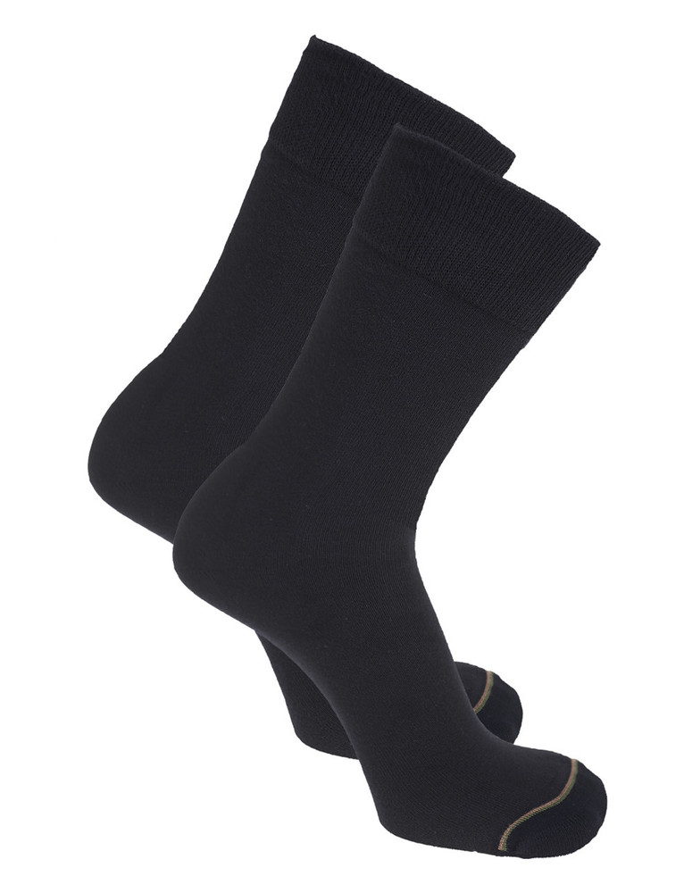 Black 2 pack men's cotton sock, plain black,  by  Vedoneire of Ireland