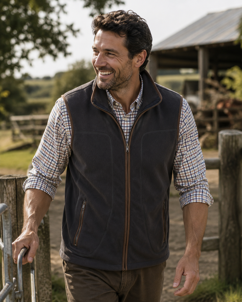grey fleece gilet