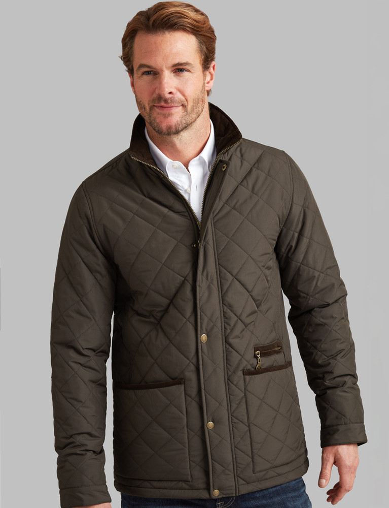 heritage style diamond quilt jacket with cord trim