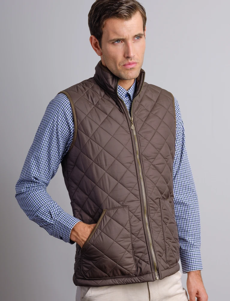 Fleece Lined Quilted Gilet (3024) Green