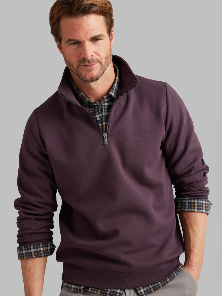 Premium Men's Half Zip Sweatshirt,  acai, By Vedoneire of Ireland