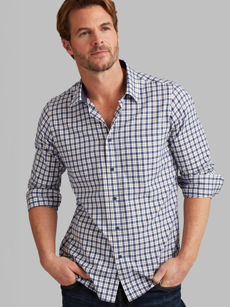Warm winter shirt in fine 100% cotton with a light brush