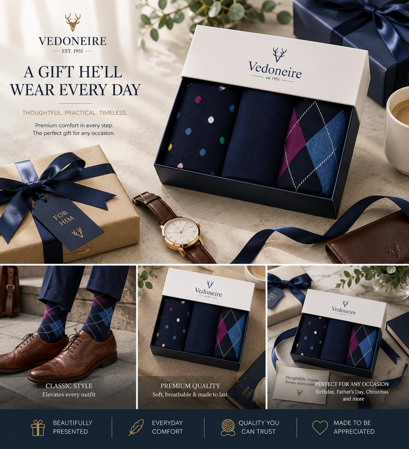 Men's 3 Pack Box Sock  ( Combo 8)
