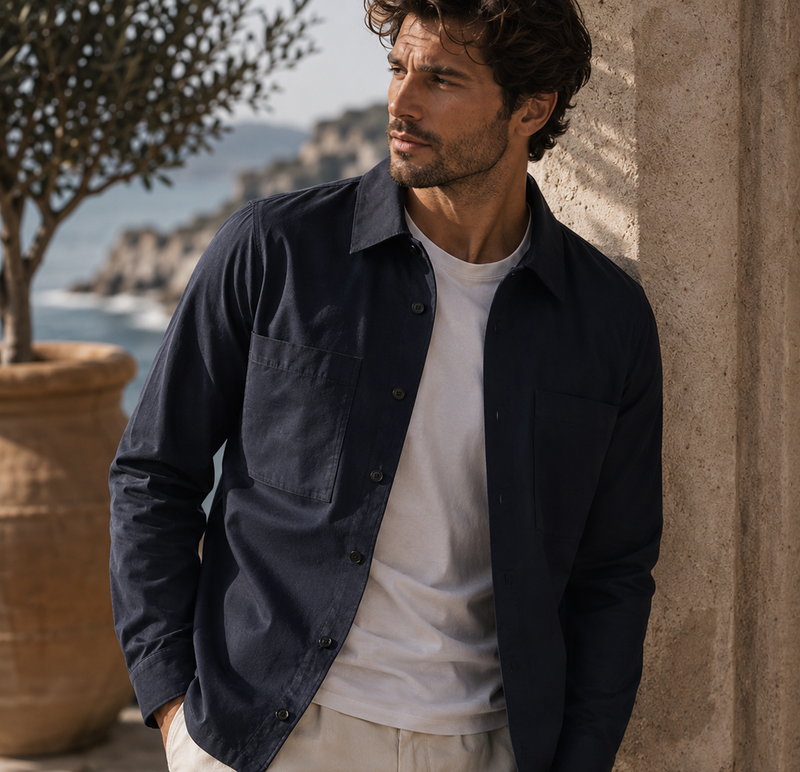 Men's Cotton Shaket (2498) Navy