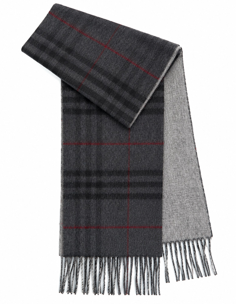 Plaid Plain Scarf (3114) Charcoal Grey