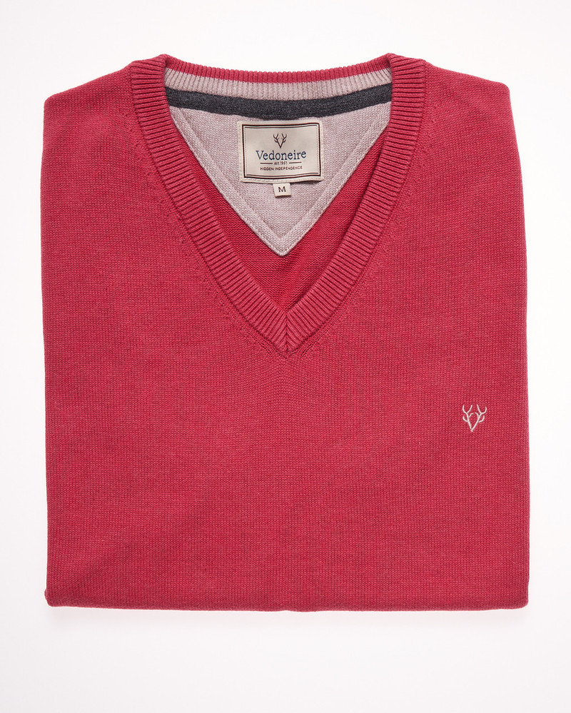 Men's Cotton Sleeveless Jumper (4330) Raspberry
