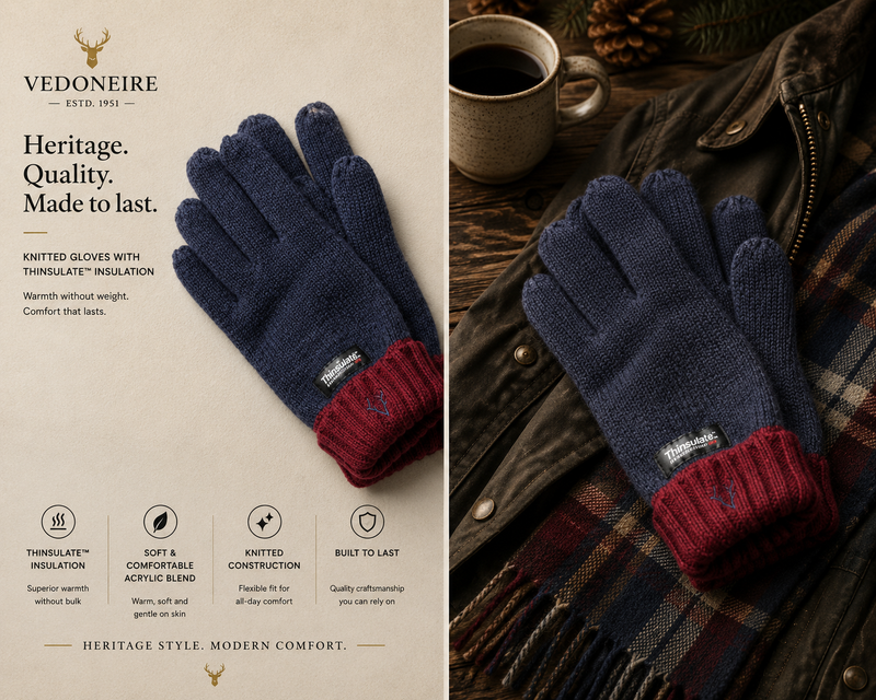 Men's Thinsulate Gloves (3120) Denim Red