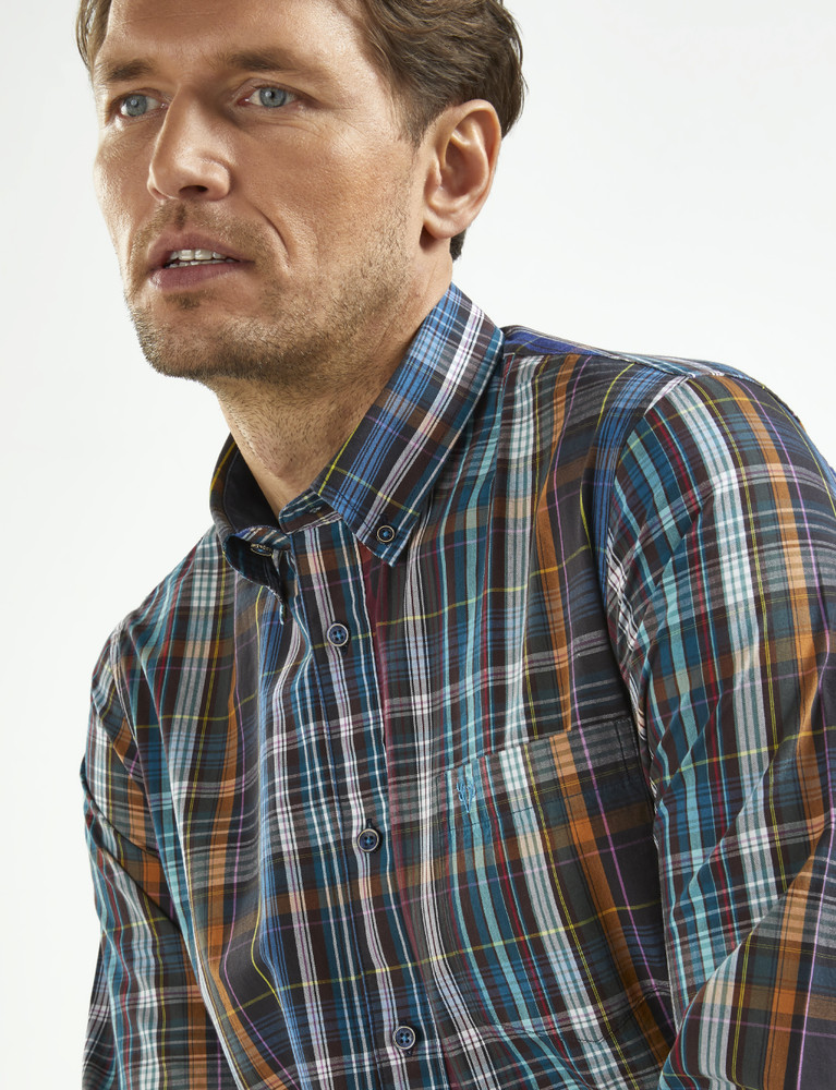 Men's Soft Wash Cotton Long Sleeve Check Shirt (2274 Imossi) by Vedoneire of Ireland